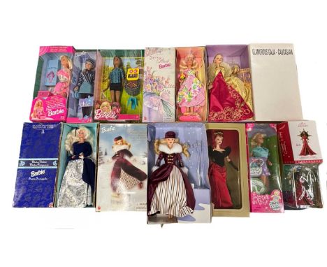 A group of boxed collector's Barbie dolls, together with a 2017 Hallmark special edition.
