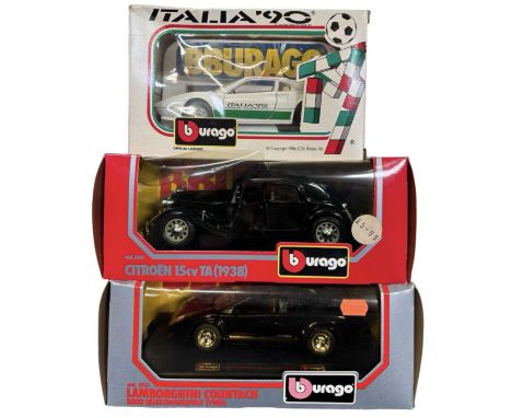 Three boxed Bburago 1:18 scale Ferrari models