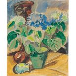 Max Pechstein. Stillleben mit Hortensien und Maske. Um 1920/21