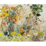 Max Peiffer Watenphul. „Blumen mit Jugendstilvase und Büchern“. 1933