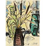 Karl Schmidt-Rottluff. Stillleben mit Schilfkolben. Um 1955