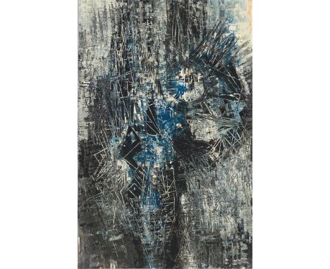Fred Thieler (Königsberg 1916 – 1999 Berlin ). „M.F.I.57“. 1957Mischtechnik auf Papier auf Hartfaser. 99,5&nbsp;×&nbsp;65,5&n