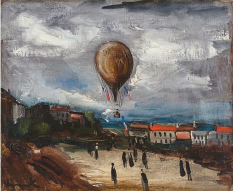 Maurice de Vlaminck (Paris 1876 – 1958 Rueil-la-Gadelière). „Ballon à Pontoise“. 1923Öl auf Leinwand. 38 × 46 cm (15 × 18 ⅛ i