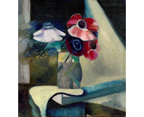 Ida Kerkovius (Riga 1879 – 1970 Stuttgart). Stillleben mit Anemonen. 1924Öl auf Holz. 40,3&nbsp;×&nbsp;36,8&nbsp;cm (15&nbsp;