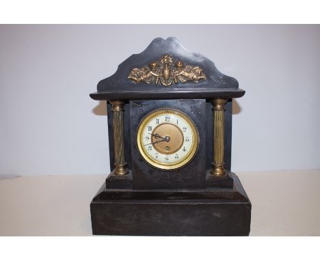 Slate mantle clock Height 38 cm