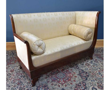 A 19th century mahogany framed two seater sofa, height 90cm, width 142cm, depth 65cm.Condition Report: Seat measurements fron