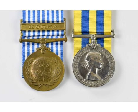 A group of two medals comprising the Queen's Korea Medal, named to D/SSX855434 Able Seaman K. S. Bull Royal Navy and also his