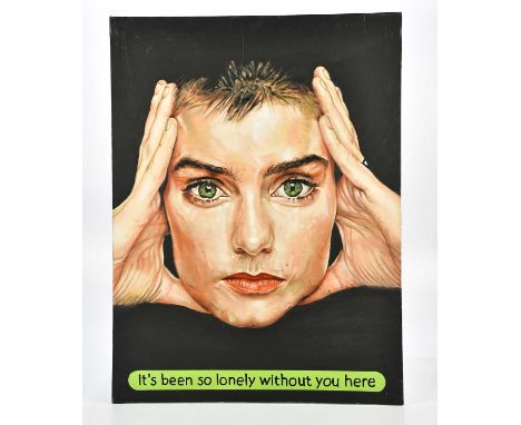 † ALAN HAWKINS; oil on canvas, 'It's been so long without you here', portrait of Sinead O'Connor, signed verso, approx 80 x 6