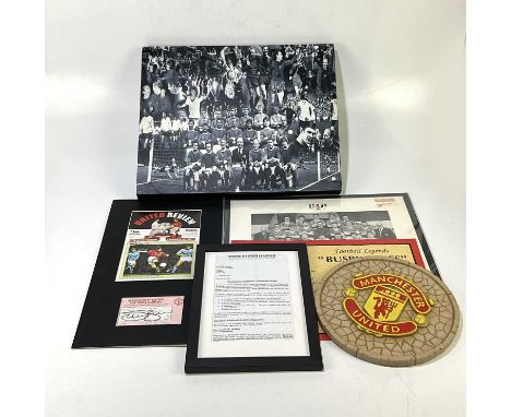 MANCHESTER UNITED; a small collection of ephemera including mounted programme and ticket stub Manchester United vs Crystal Pa