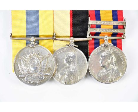 A group of three Victorian medals comprising a Queen's Sudan Medal, a Khedive's Sudan Medal and a Queen's South Africa Medal,