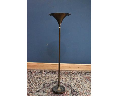 A flared trumpet standard lamp, height 172cm.