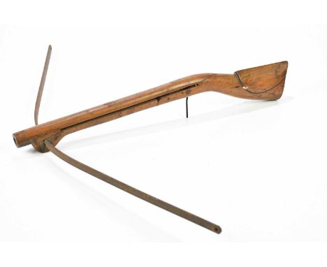 A vintage wooden toy crossbow, 47cm.