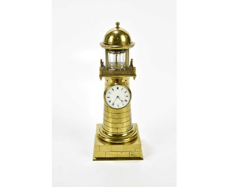 A good 19th century brass cased lighthouse clock, the enamel dial set with Roman numerals, height 24cm.Condition Report: The 