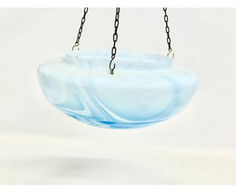 A 1930’s Art Deco glass light shade. 30x14cm 