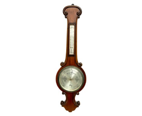 A good quality Victorian mahogany barometer by R. McDowell &amp; Co LTD, Belfast. 93cm 
