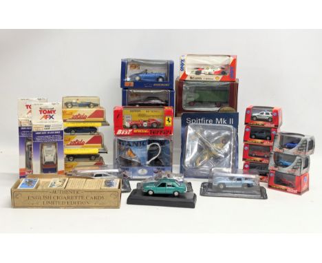 A collection of model cars and trucks, including Solido, Schuco, Onyx, etc. With a quantity of Limited Edition English Cigare