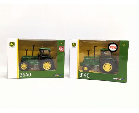 2 new Britains John Deere tractor models, 3140 &amp; 3640. 1/32. 