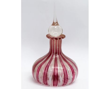 A vintage Art Glass perfume bottle/scent bottle. 16cm 