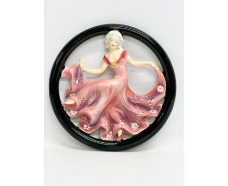 A William Goebel Art Deco ceramic figurine wall plaque. Circa 1935-1945. 24cm 