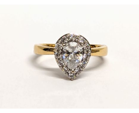 A 9k gold and cubic zirconia ring. Size L. 2.87 grams. 