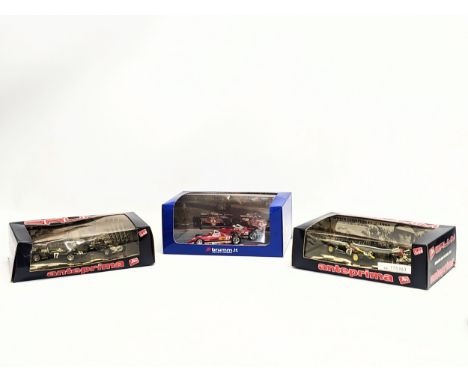 3 model cars by Brumm including Ferrari 126C2 20th Anniversary "Villeneuve-Pironi Duel" 1982, G.P. Olanda e d'Europa 1962 Gra