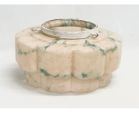 A 1930’s Art Deco glass light shade. 29x16cm 