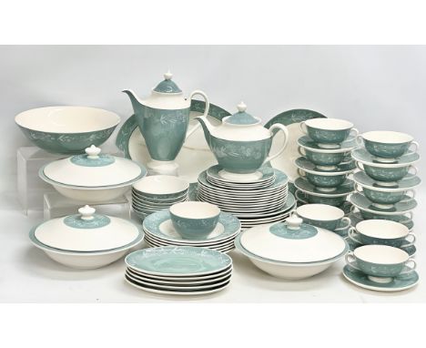 A 68 piece Royal Doulton ‘Cascade’ tea, coffee and dinner service. D.6457. Doulton &amp; Co Limited. 3 tureens, platter, cake