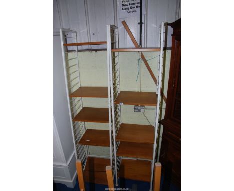 Two ladder-rack shelf units, each 79" high x 18" wide x 14" deep.