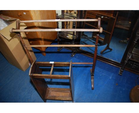 A towel rail and a stick stand.