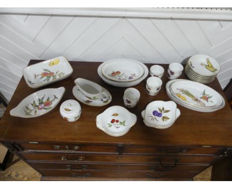 A small quantity of Royal Worcester 'Evesham' pattern Dinner Wares, comprising eight Ramekins, six Serving Dishes, six Bowls,