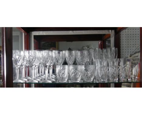 John Rocha for Waterford; a suite of crystal Glasses, comprising six Tumblers, six water Glasses, six Champagne Flutes, six G