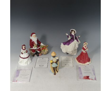 A small quantity of Royal Doulton Christmas figures, comprising Holiday Traditions Santa, limited edition 1192/2000, Christma