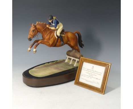 A Royal Worcester limited edition equestrian model of H.R.H. Princess Anne on Doublet, designed by Doris Lindner, numbered 22