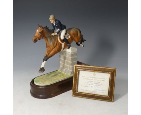 A Royal Worcester limited edition equestrian model of Stroller and Marian Coakes, designed by Doris Lindner, numbered 194/750