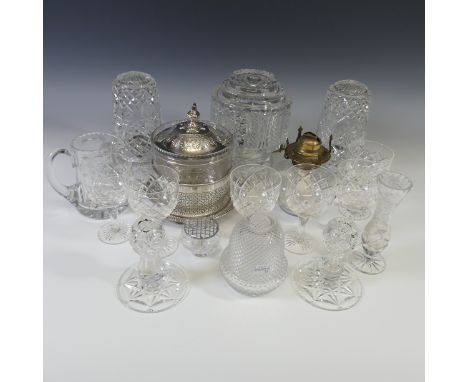 A quantity of Cut Glass and Crystal glass, to include a boxed set of four Edinburgh Crystal glass Tumblers, three cut glass T