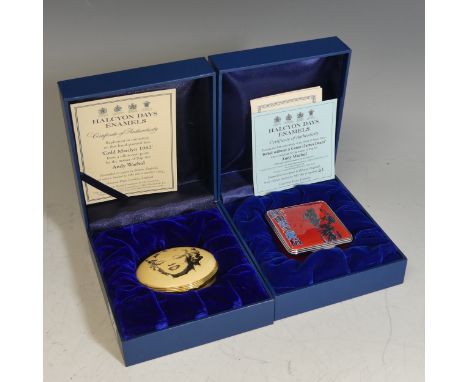 A limited edition Halcyon Days enamel Box, depicting 'Gold Marilyn' after Andy Warhol (102/500), together with 'Rebel without