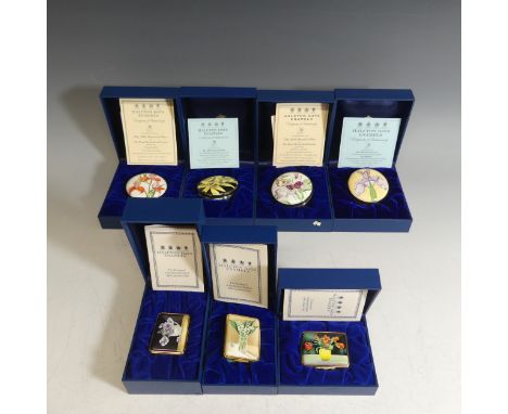 A small quantity of Halcyon Days enamel Boxes, comprising the Royal Horticultural Society 2003, 2004, 2005 and 2006, together