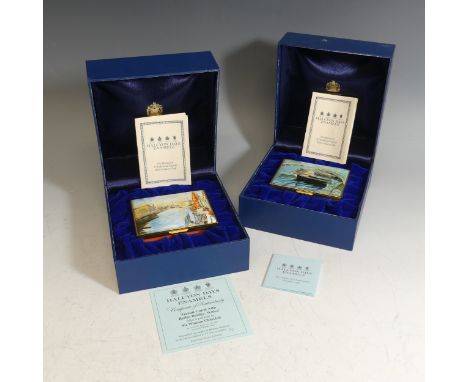 A limited edition Halcyon Days enamel Box after Winston Churchill, depicting 'Grand Canal with Rialto Bridge, Venice' (23/75)