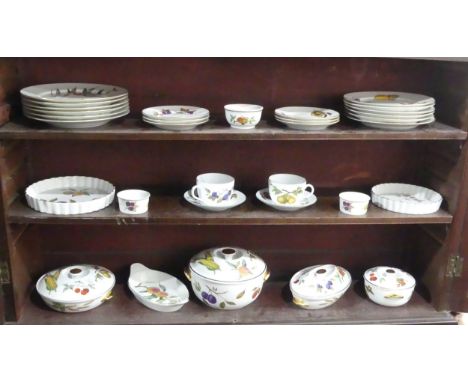 A small quantity of Royal Worcester 'Evesham' and 'Evesham Vale' pattern Dinner Wares, to include Tureens, Cups, Saucers, Pla