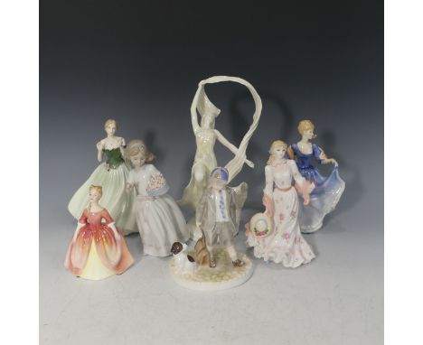 A limited edititon Royal Worcester Figure, 'Can I come too?', together with 'The Dance of Time', limited edition (2451/5000),
