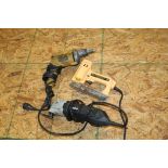 Three Tools, One DeWalt Screw Gun, One Ironton Reciprocating Tool, One Arrow Electric Stapler