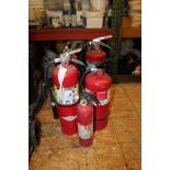 5 Assorted Handheld Fire Extinguishers, Various Sizes