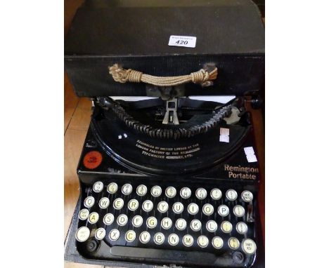 A portable Remington typewriter.