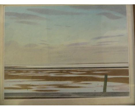 Derek Wilkinson (1929-2001) - 'Beach, Early Evening'Pastel, signed, bears label verso for The Tib Lane Gallery, 14 Tib Lane, 