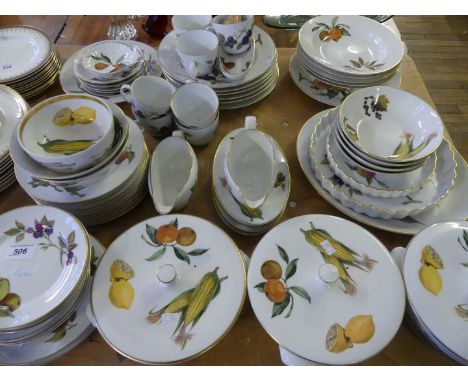 A Royal Worcester Evesham pattern dinner and tea service 