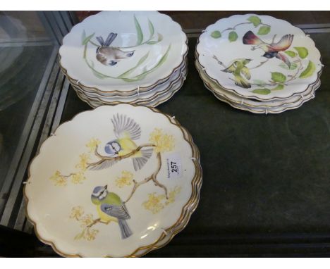 Twelve Royal Worcester plates from the series 'The Birds of Dorothy Dowty'.