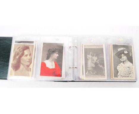 A collection of Edwardian and early 20th century photographic portrait postcards. The collection features a selection of acto