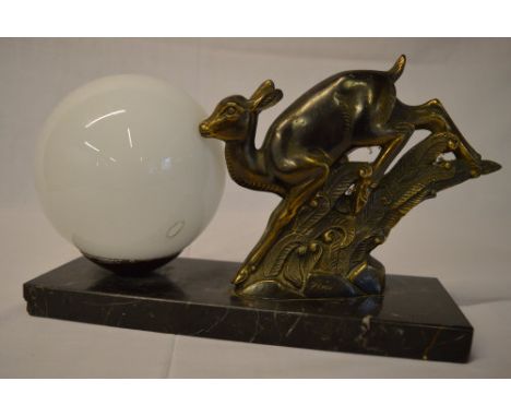 French Art Deco deer lamp