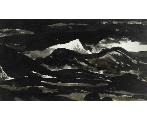 Sir Kyffin Williams R.A. (British, 1918-2006)Snowdon signed with initials 'KW' (lower right)ink on paper24.5 x 43.5cm (9 5/8 