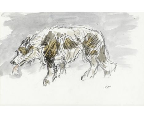 Sir Kyffin Williams R.A. (British, 1918-2006)Sheep Dog signed with initials 'KW' (lower right); titled 'sheep-dog.' (on sheet